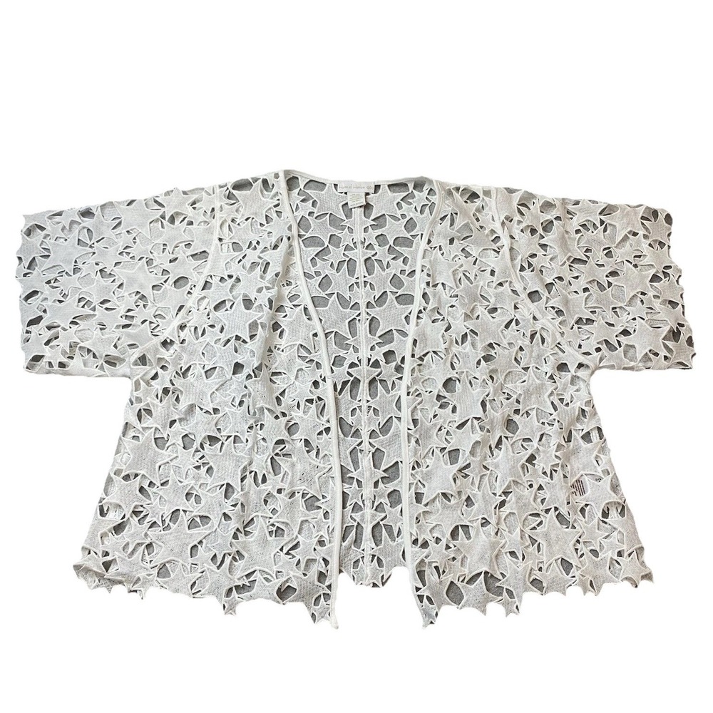 House of Harlow 1960 Star Lace Kimono Cardigan White Party Cut Out - One Size